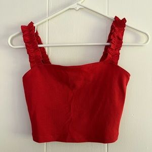 Never Worn Sunday Best Red Ribbed Tank Size S